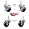 Service Caster 3.5 Inch Soft Rubber Wheel Swivel 3/8 Inch Threaded Stem Caster Brakes SCC, 2PK SCC-TS20S3514-SRS-381615-2-TLB-2 - alternate 1